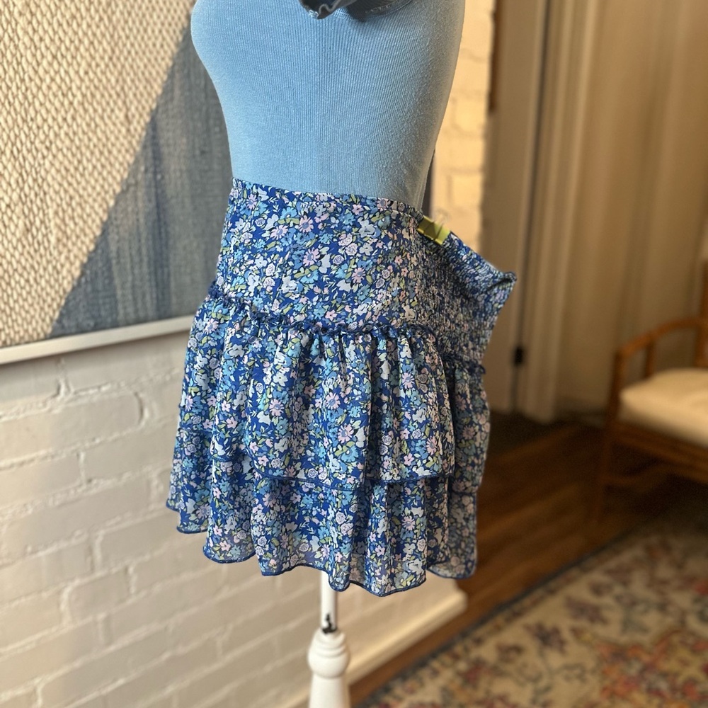 Wild Fable Blue Floral Ruffle Tiered Skirt - Picture 7 of 10